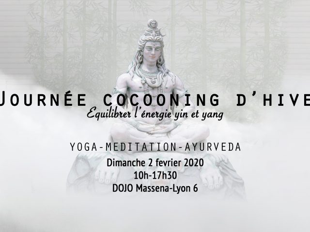 affiche journée yoga d'hiver cocooning